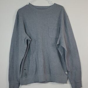 Vuori Mens Jeffreys Pullover Double Knit Grey Size XL Chest Pocket